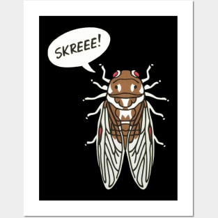 Entomology Cicada Brood Noise Skreeee Funny Cicada Fest 2024 Posters and Art